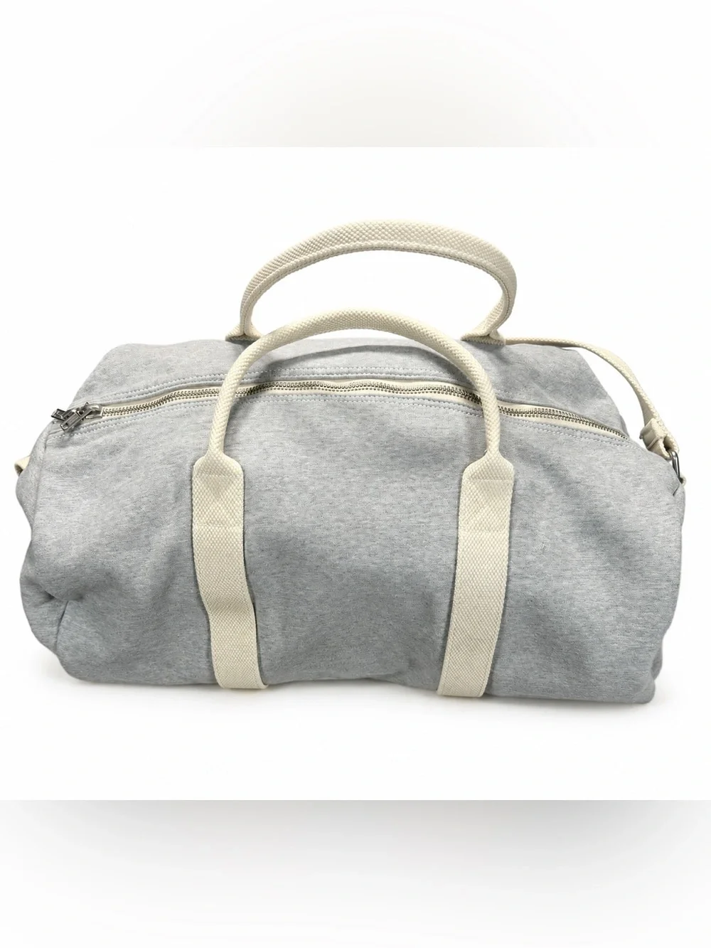 Brandy Melville Gray Heather Duffle Bag w/ Matching Zip Pouch Weekend Gym Travel